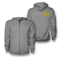 Thumbnail for Pilot & Stripes (4 Lines) Designed Zipped Hoodies