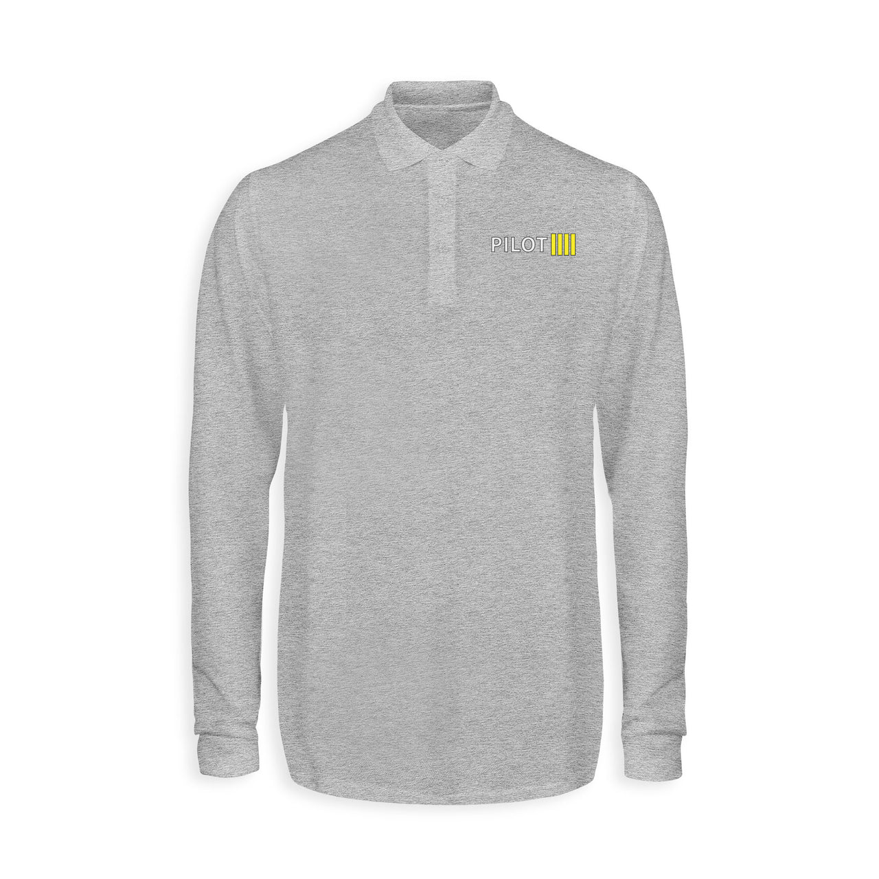 Pilot & Stripes (4 Lines) Designed Long Sleeve Polo T-Shirts