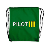 Thumbnail for Pilot & Stripes (4 Lines) Designed Drawstring Bags