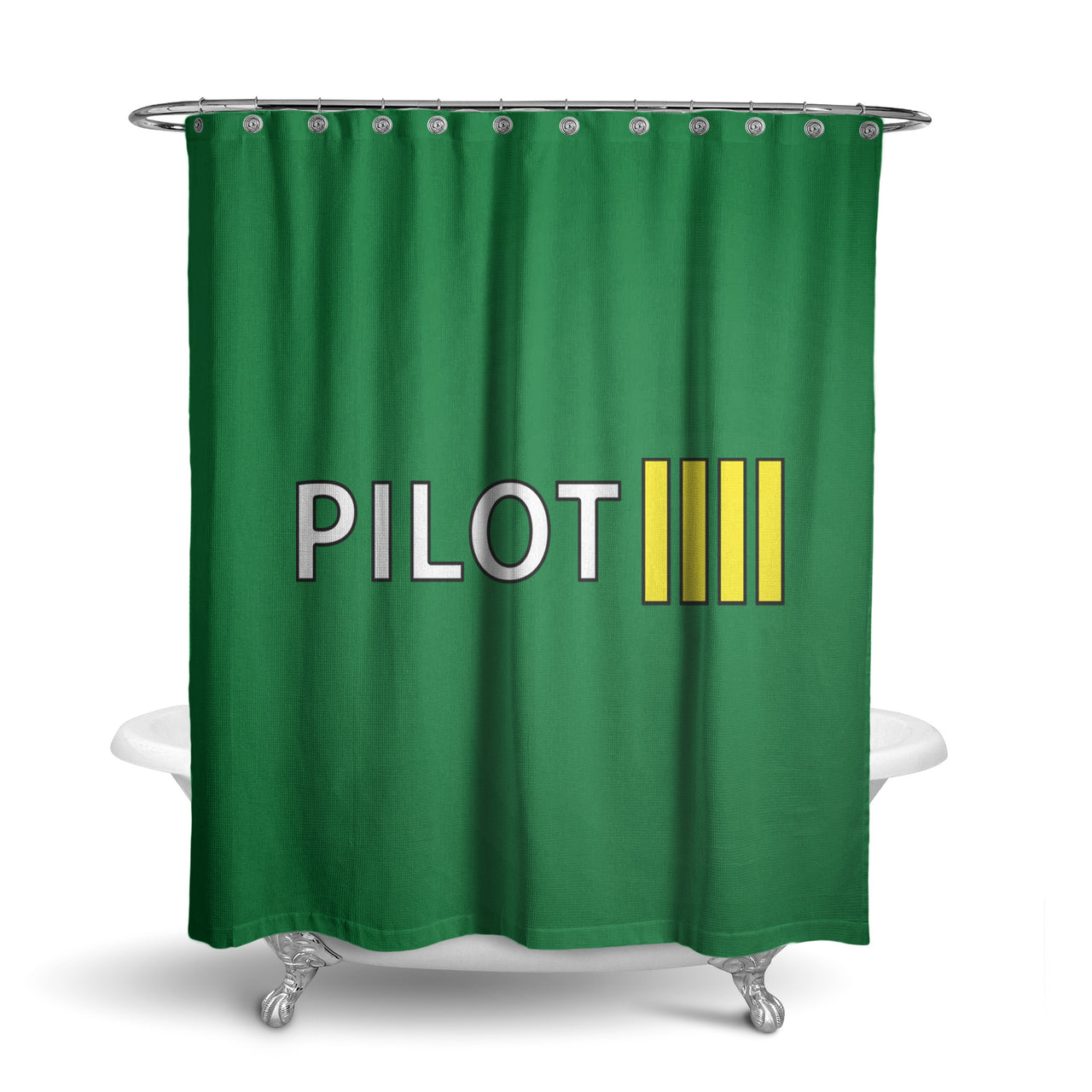 Pilot & Stripes (4 Lines) Designed Shower Curtains