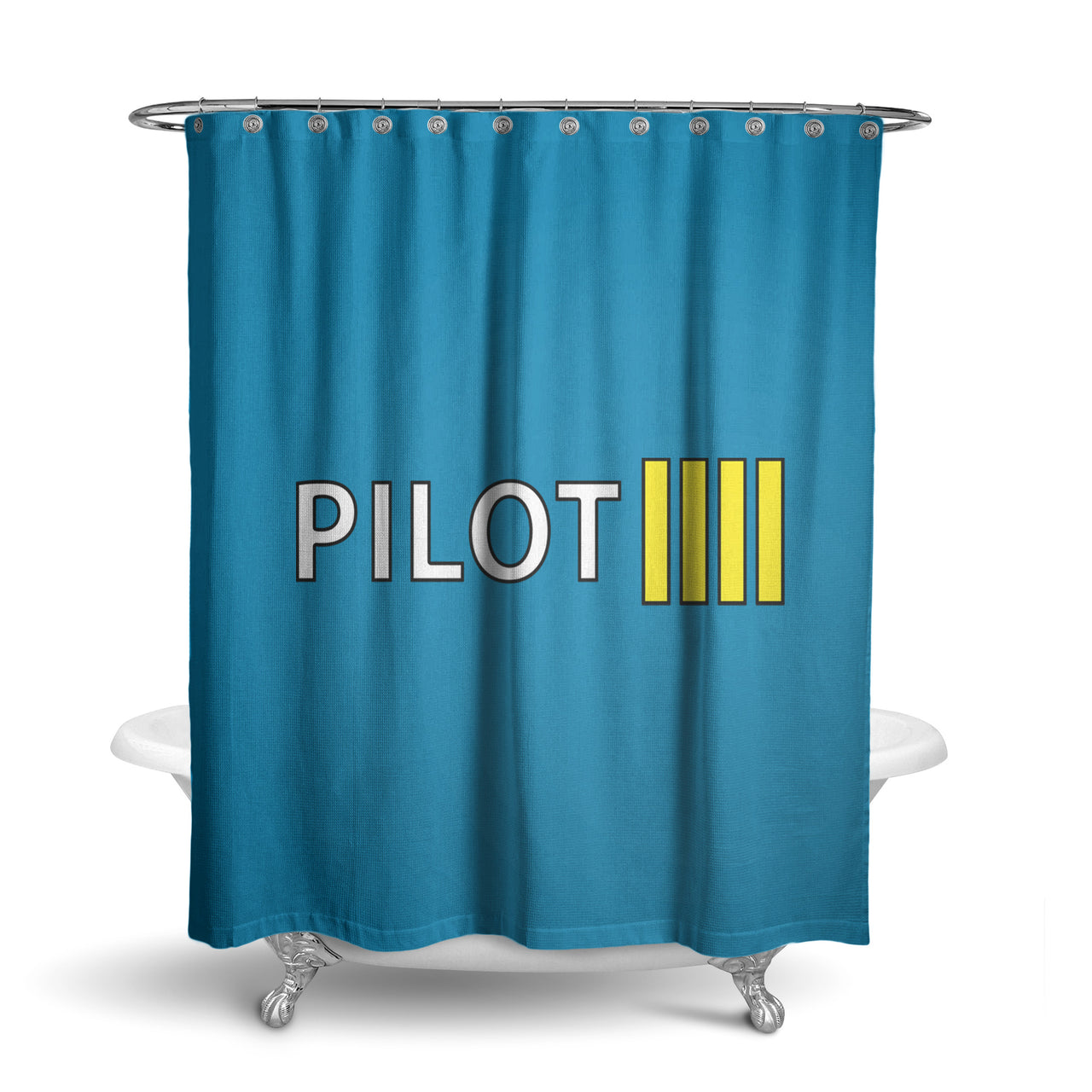 Pilot & Stripes (4 Lines) Designed Shower Curtains