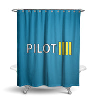 Thumbnail for Pilot & Stripes (4 Lines) Designed Shower Curtains