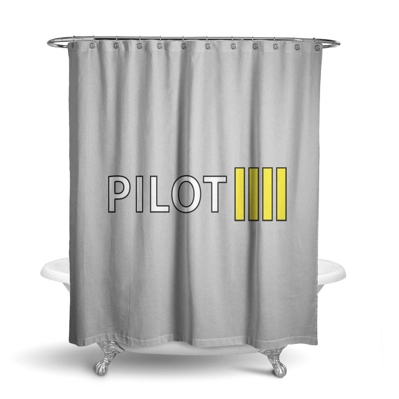 Pilot & Stripes (4 Lines) Designed Shower Curtains
