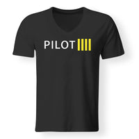 Thumbnail for Pilot & Stripes (4 Lines) Designed V-Neck T-Shirts