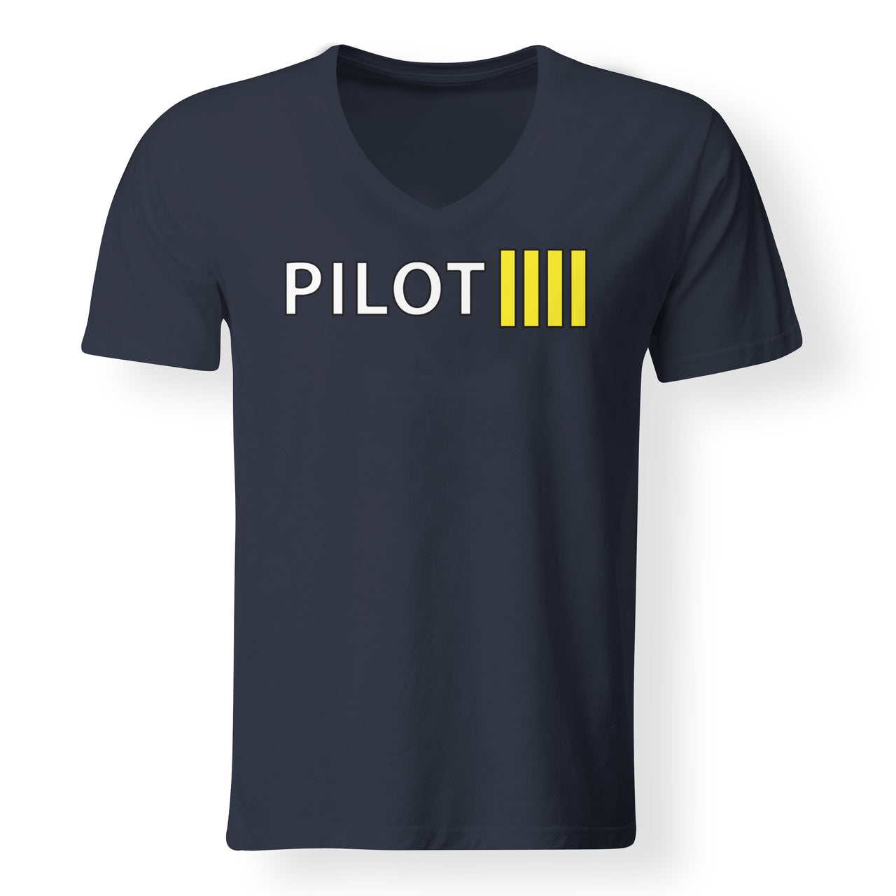 Pilot & Stripes (4 Lines) Designed V-Neck T-Shirts