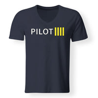 Thumbnail for Pilot & Stripes (4 Lines) Designed V-Neck T-Shirts