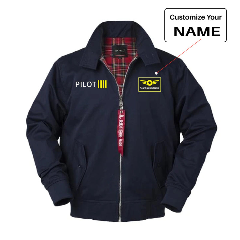 Pilot & Stripes (4 Lines) Designed Vintage Style Jackets