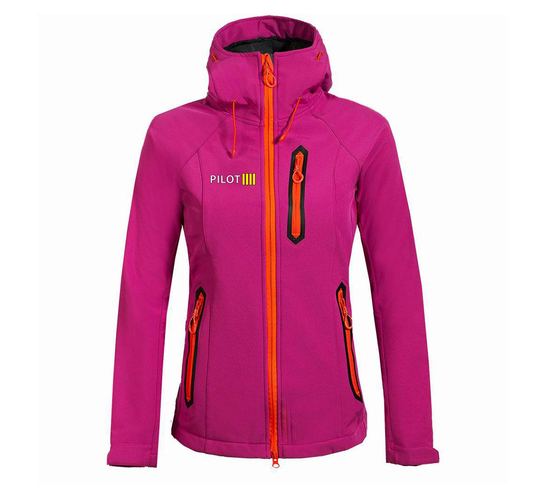 Pilot & Stripes (4 Lines) Designed "Women" Polar Jackets