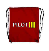 Thumbnail for Pilot & Stripes (4 Lines) Designed Drawstring Bags