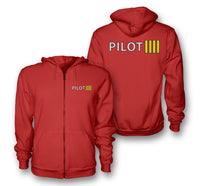 Thumbnail for Pilot & Stripes (4 Lines) Designed Zipped Hoodies