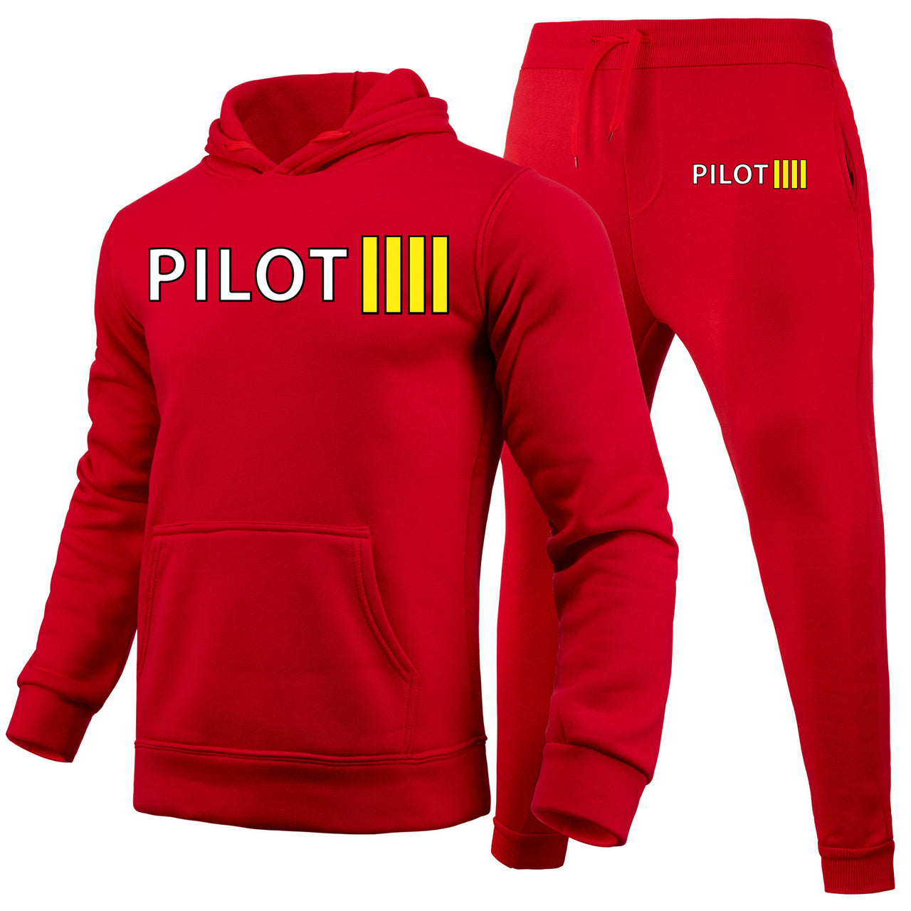 Pilot & Stripes (4 Lines) Designed Hoodies & Sweatpants Set