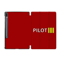 Thumbnail for Pilot & Stripes (4 Lines) Designed Samsung Tablet Cases