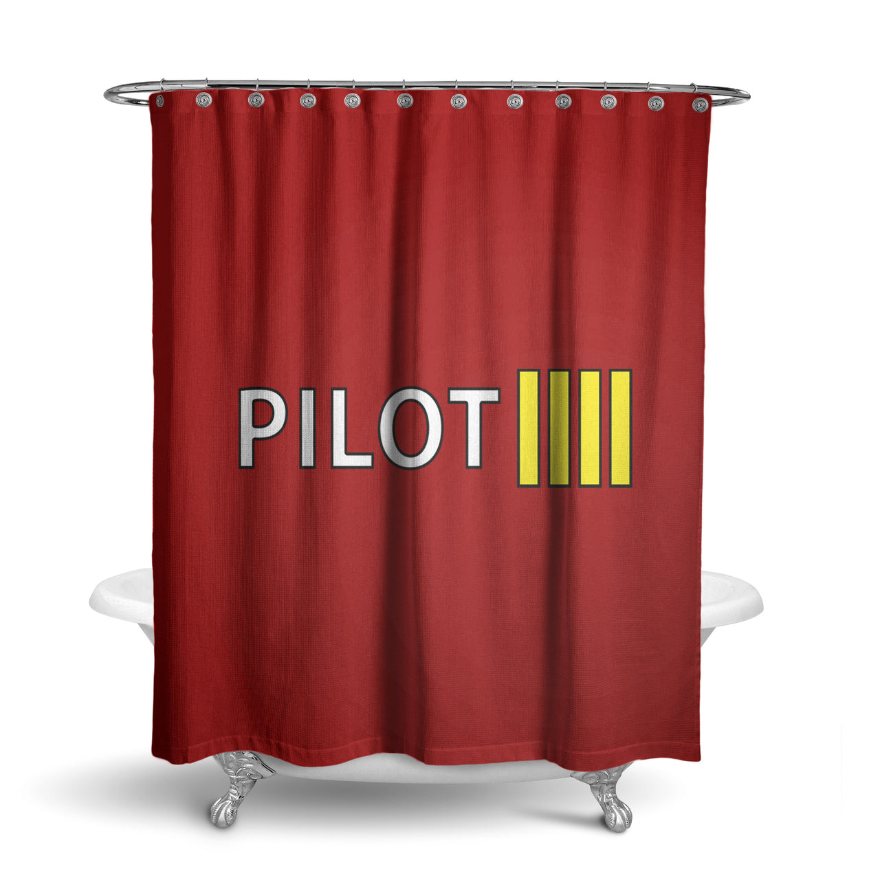 Pilot & Stripes (4 Lines) Designed Shower Curtains