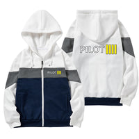 Thumbnail for Pilot & Stripes (4 Lines) Designed Colourful Zipped Hoodies