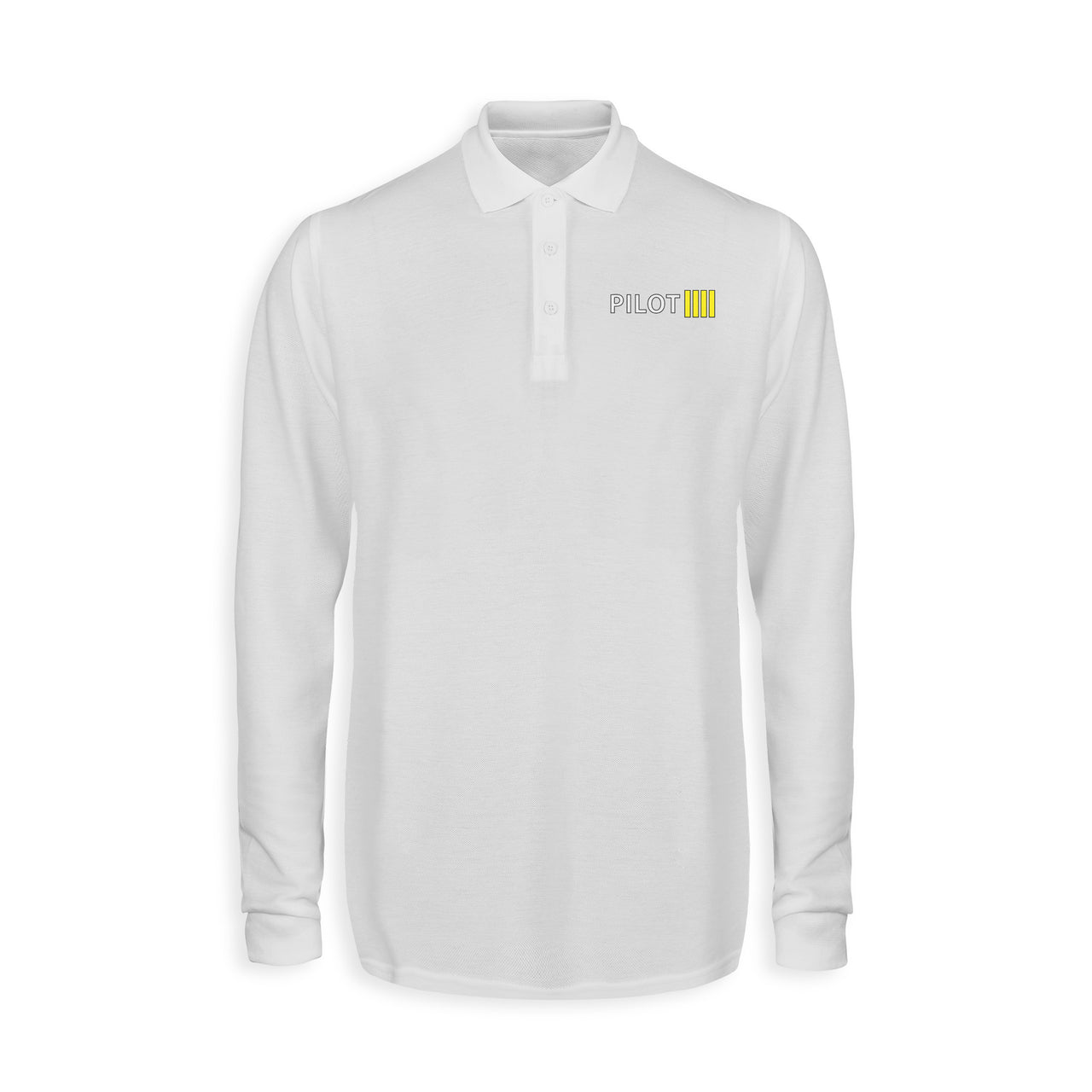 Pilot & Stripes (4 Lines) Designed Long Sleeve Polo T-Shirts