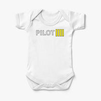 Thumbnail for Pilot & Stripes (4 Lines) Designed Baby Bodysuits