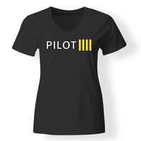 Thumbnail for Pilot & Stripes (4 Lines) Designed V-Neck T-Shirts