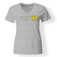 Thumbnail for Pilot & Stripes (4 Lines) Designed V-Neck T-Shirts