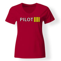 Thumbnail for Pilot & Stripes (4 Lines) Designed V-Neck T-Shirts
