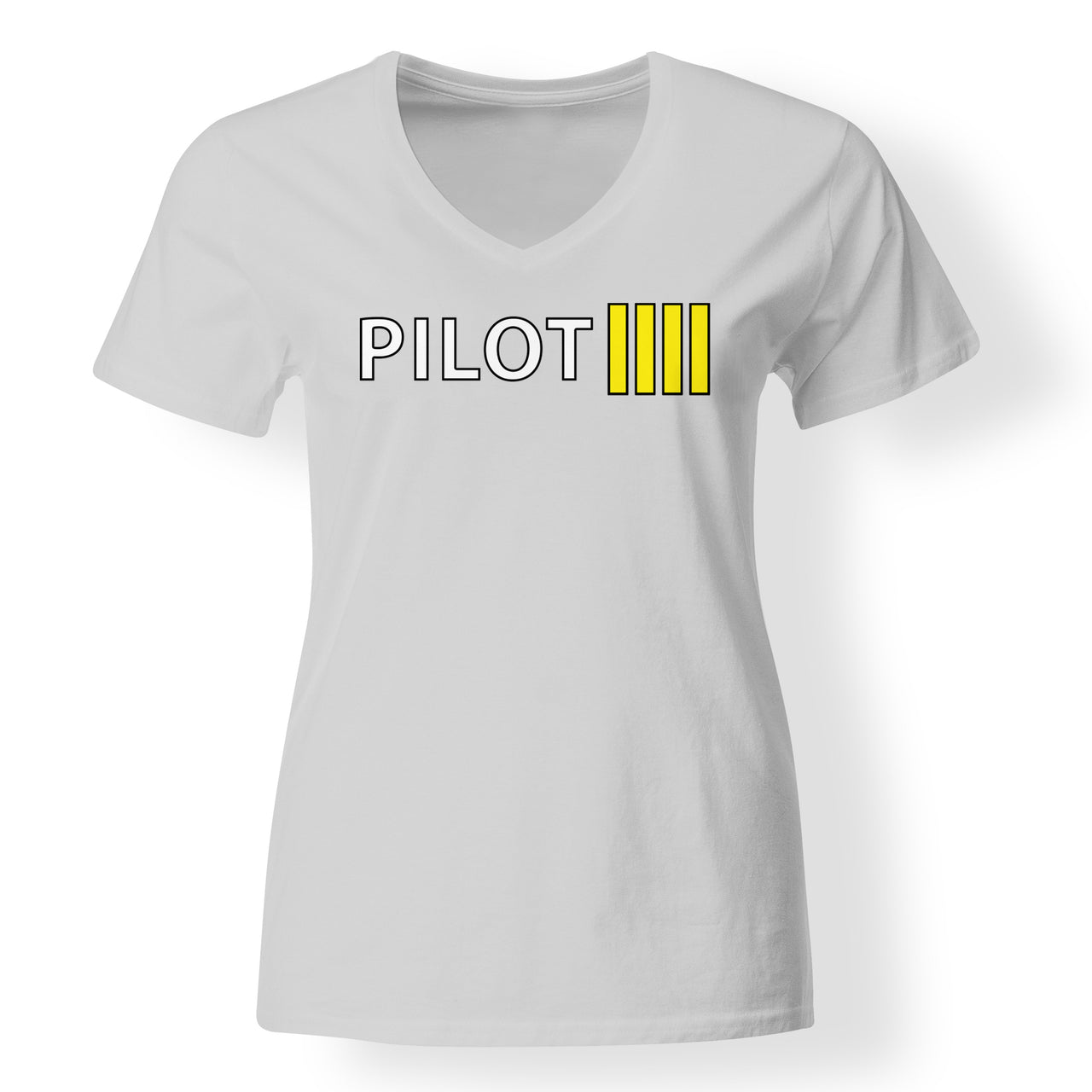 Pilot & Stripes (4 Lines) Designed V-Neck T-Shirts