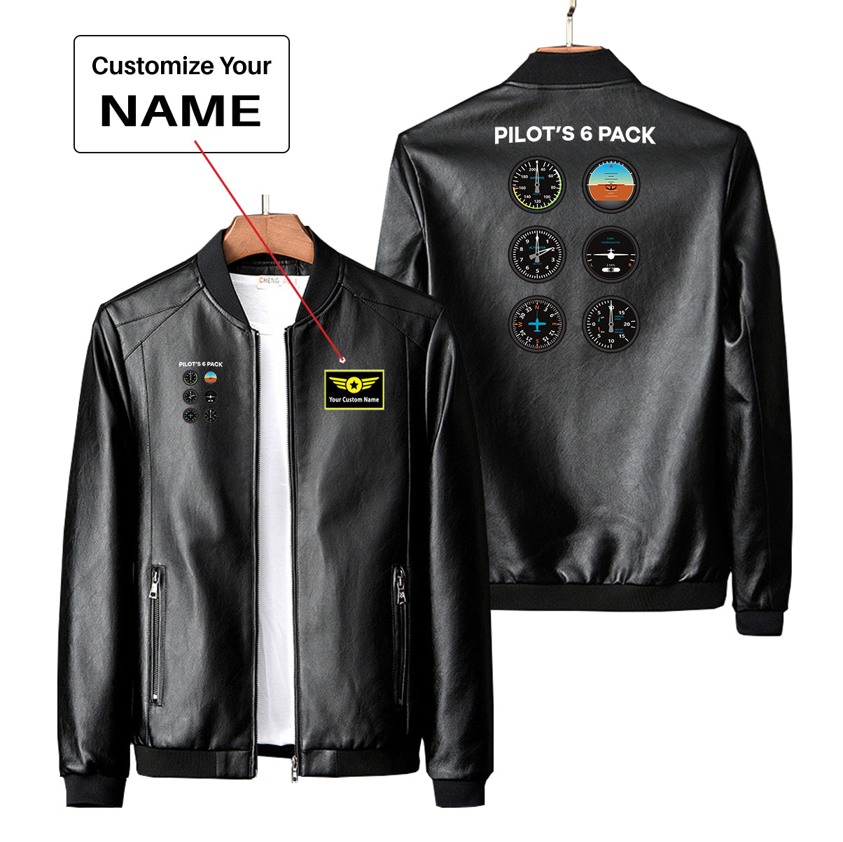 Pilot's 6 Pack Designed PU Leather Jackets
