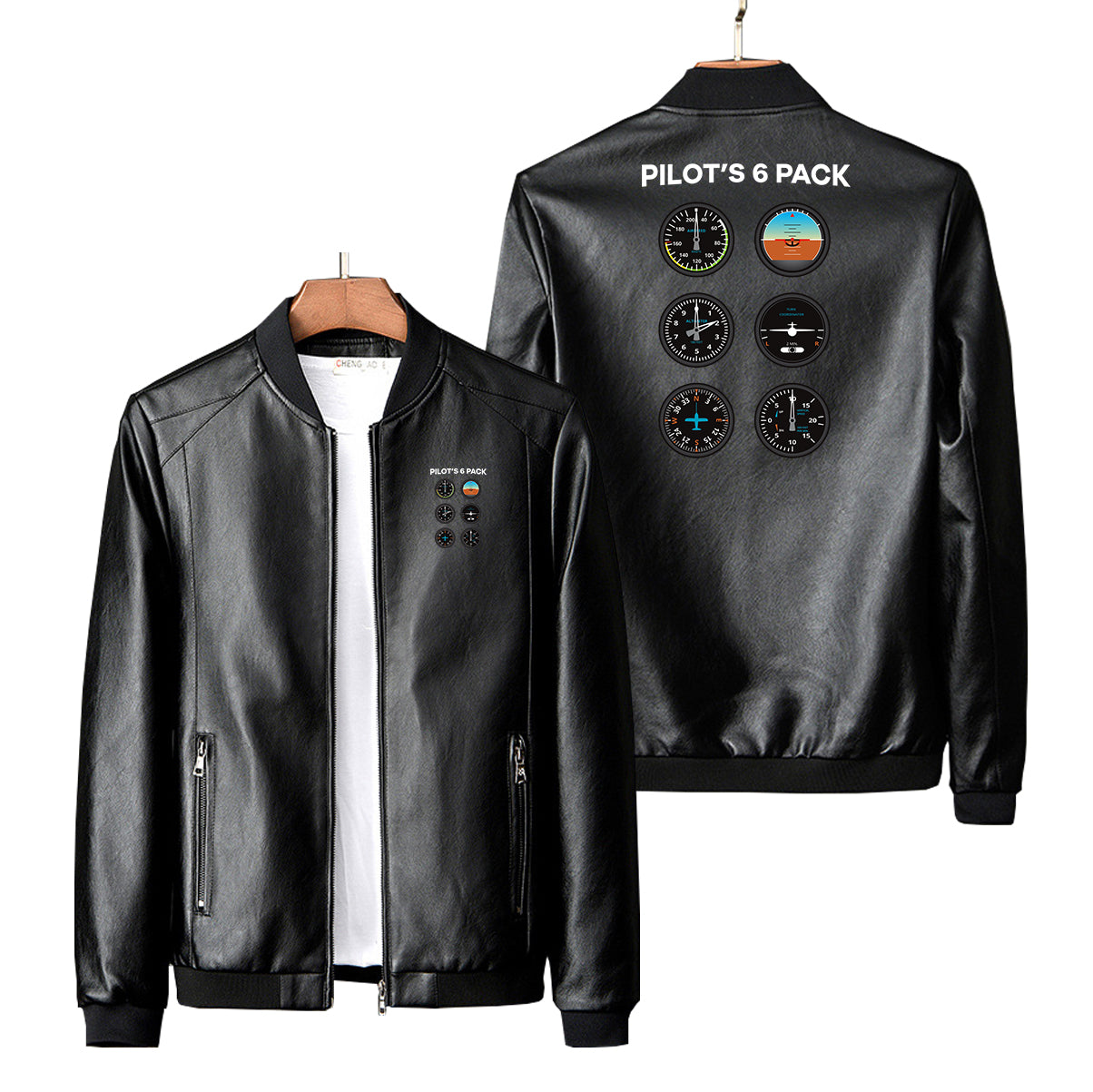 Pilot's 6 Pack Designed PU Leather Jackets