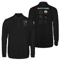 Thumbnail for Pilot's 6 Pack Designed Long Sleeve Polo T-Shirts (Double-Side)