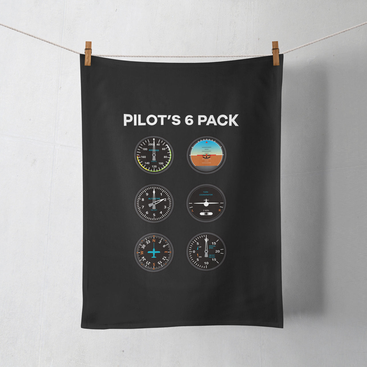 Pilot's 6 Pack Designed Towels