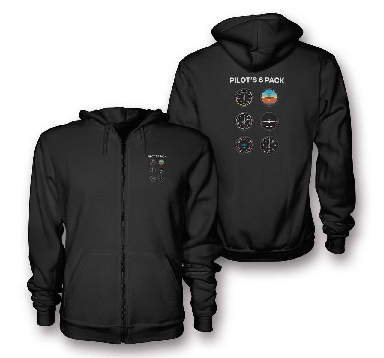 Pilot's 6 Pack Designed Zipped Hoodies