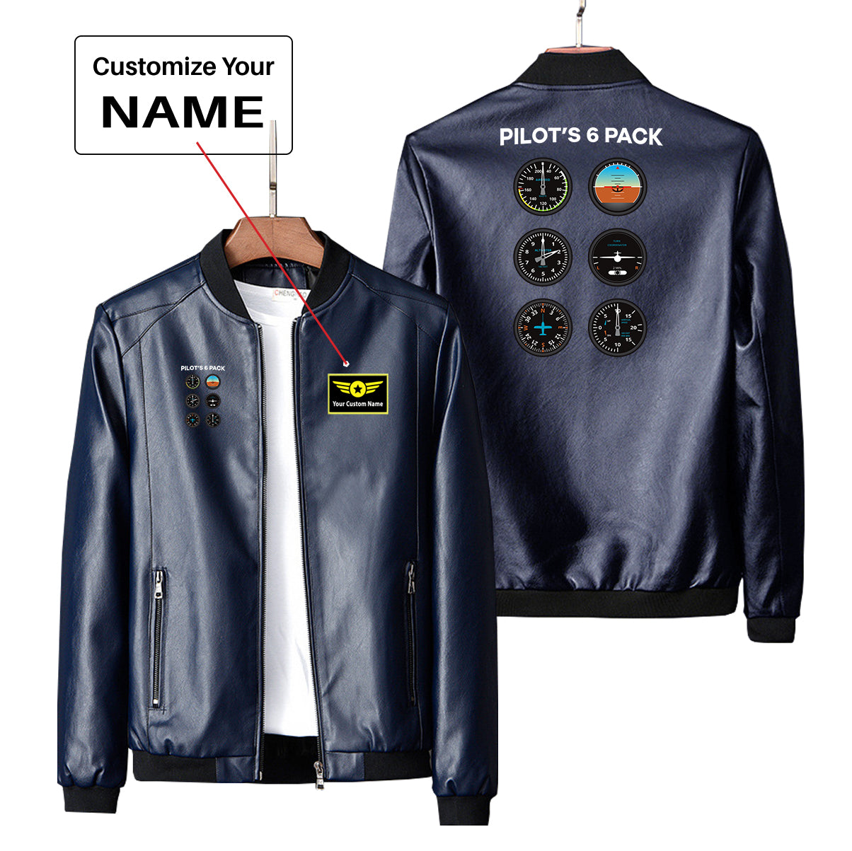 Pilot's 6 Pack Designed PU Leather Jackets