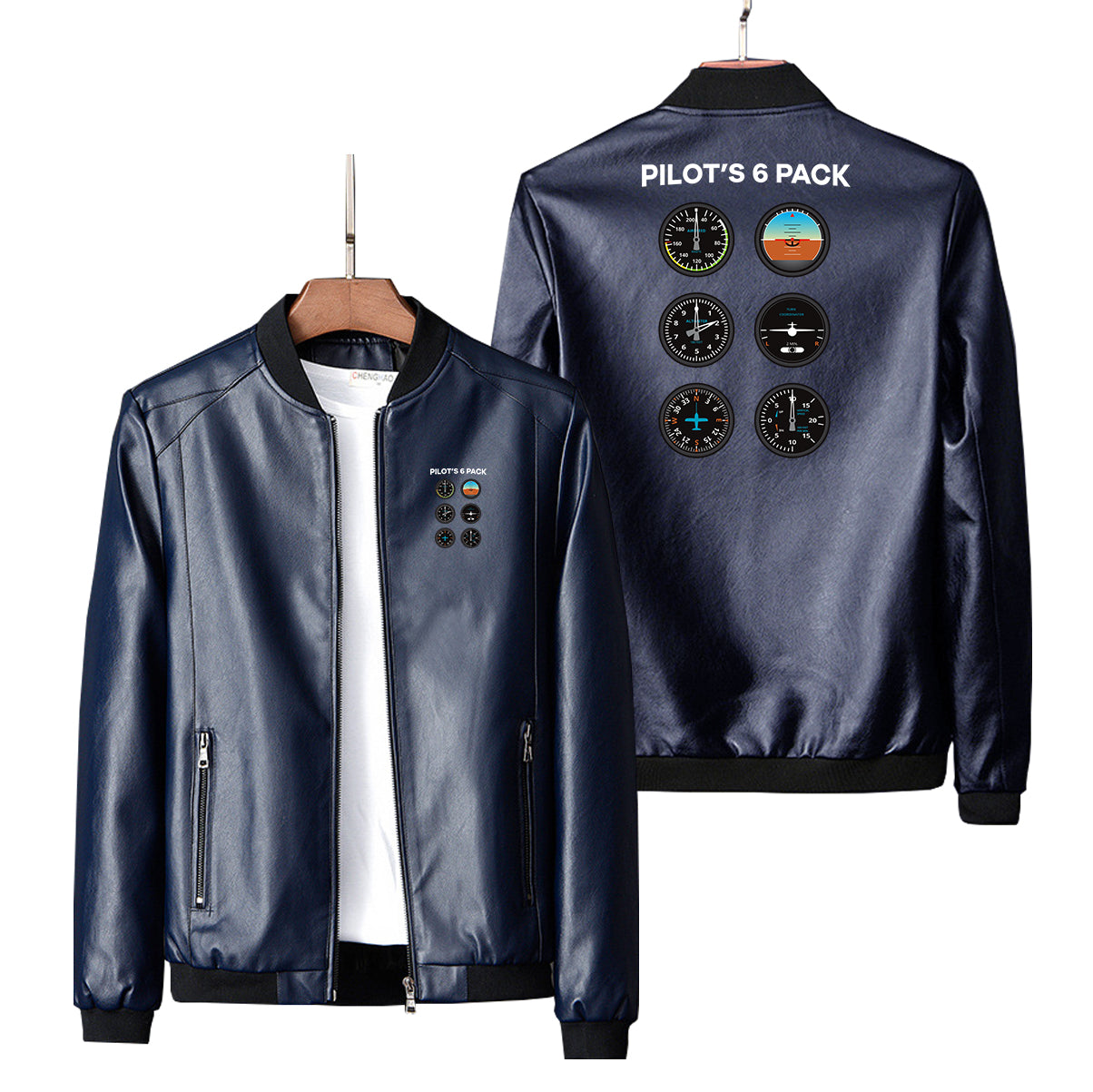 Pilot's 6 Pack Designed PU Leather Jackets