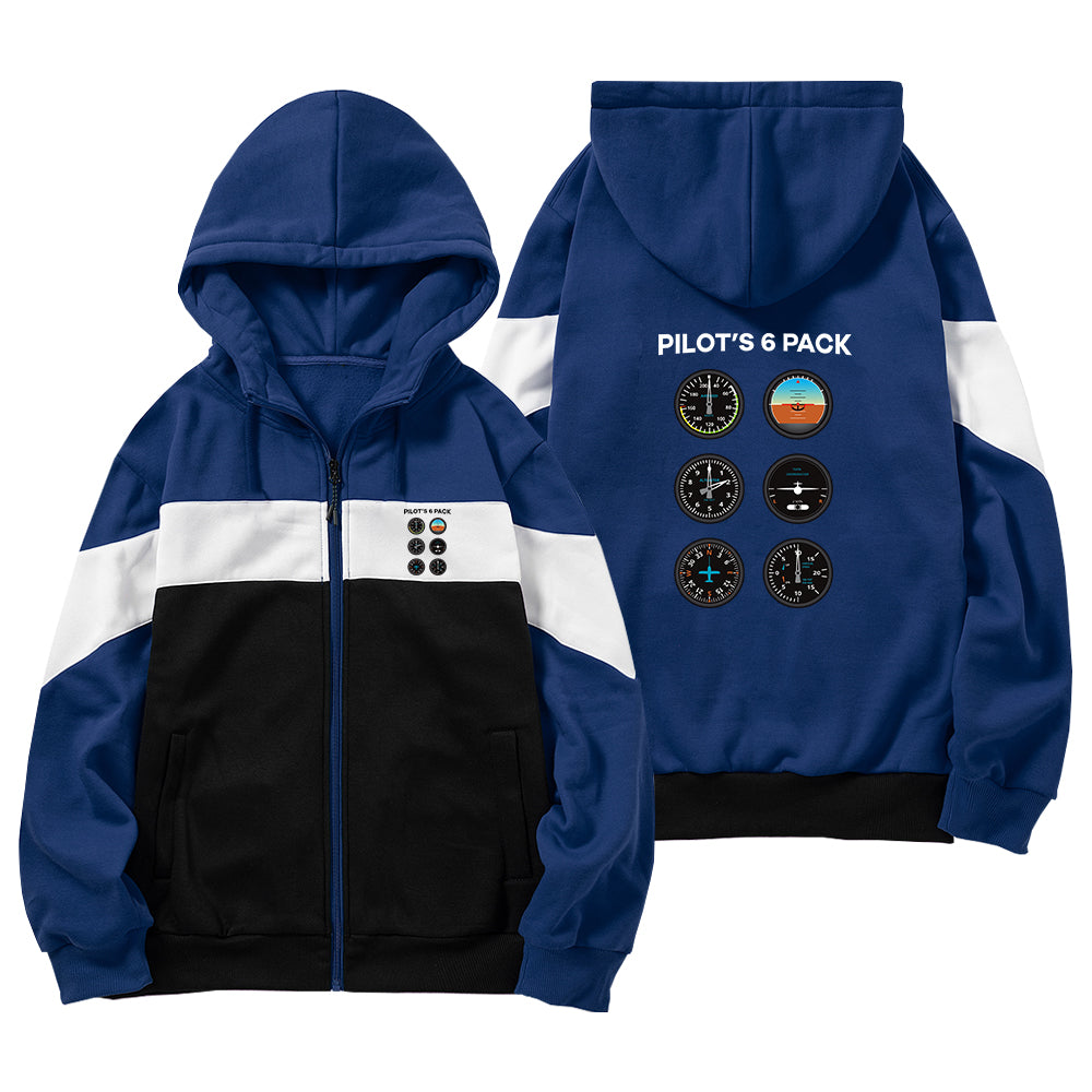 Pilot's 6 Pack Designed Colourful Zipped Hoodies
