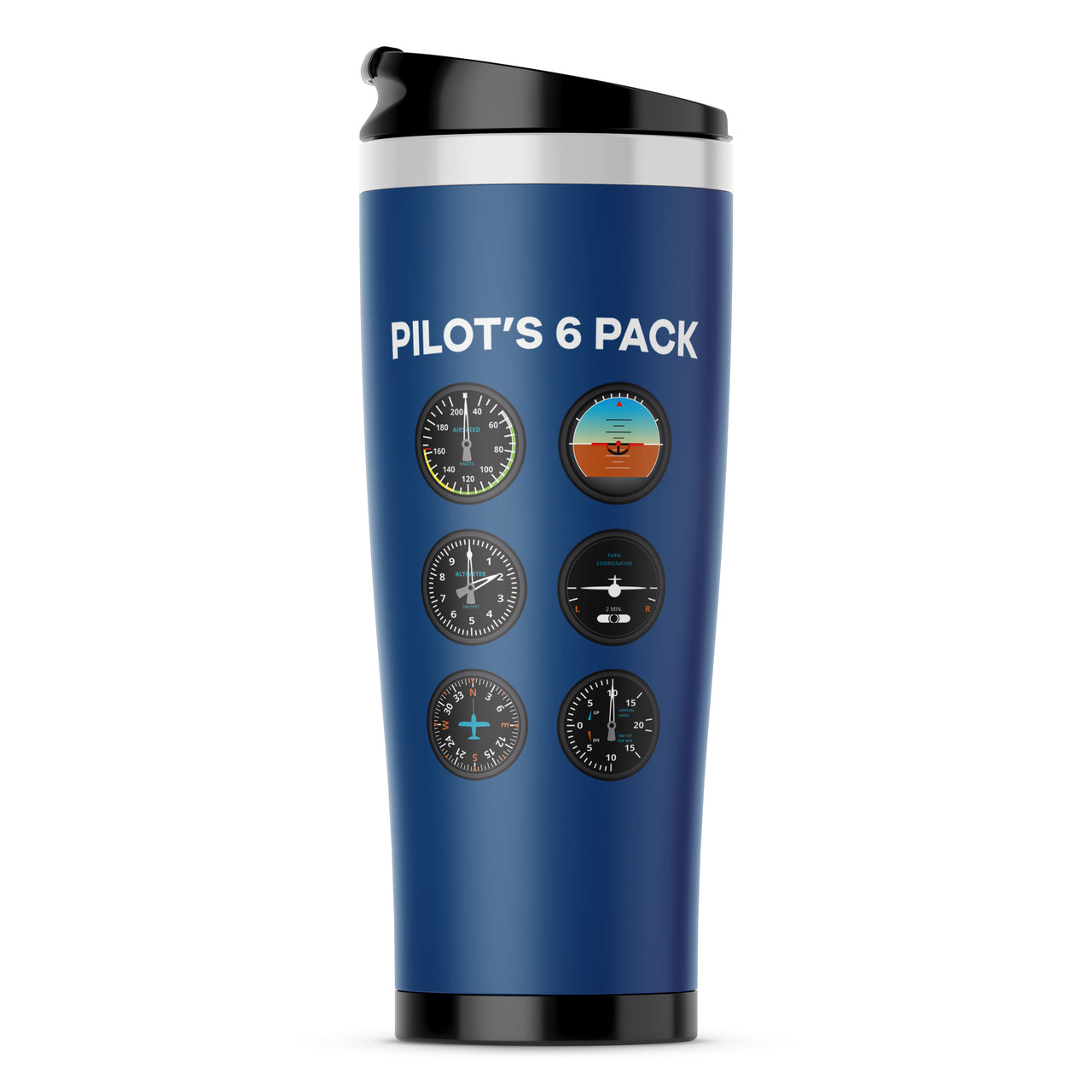 Pilot's 6 Pack Designed Travel Mugs