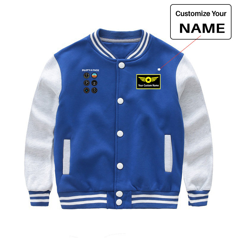 Pilot's 6 Pack Designed "CHILDREN" Baseball Jackets