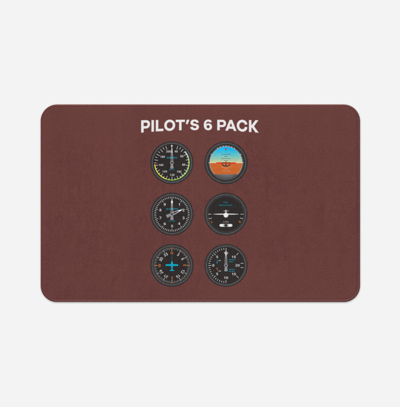 Pilot's 6 Pack Designed Bath Mats