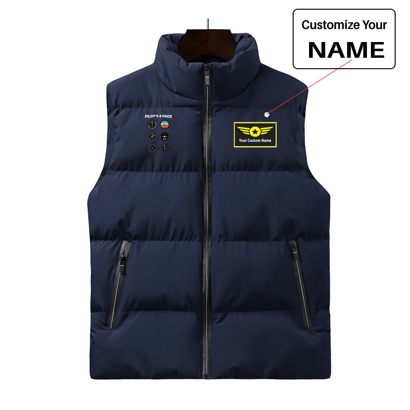 Pilot's 6 Pack Designed Puffy Vests
