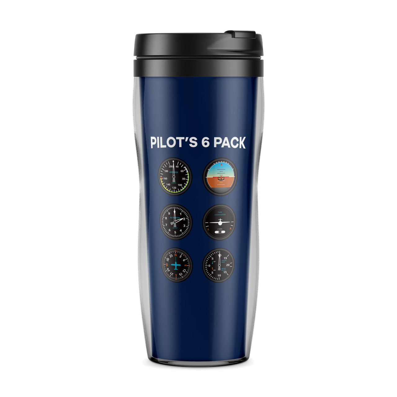 Pilot's 6 Pack Designed Travel Mugs