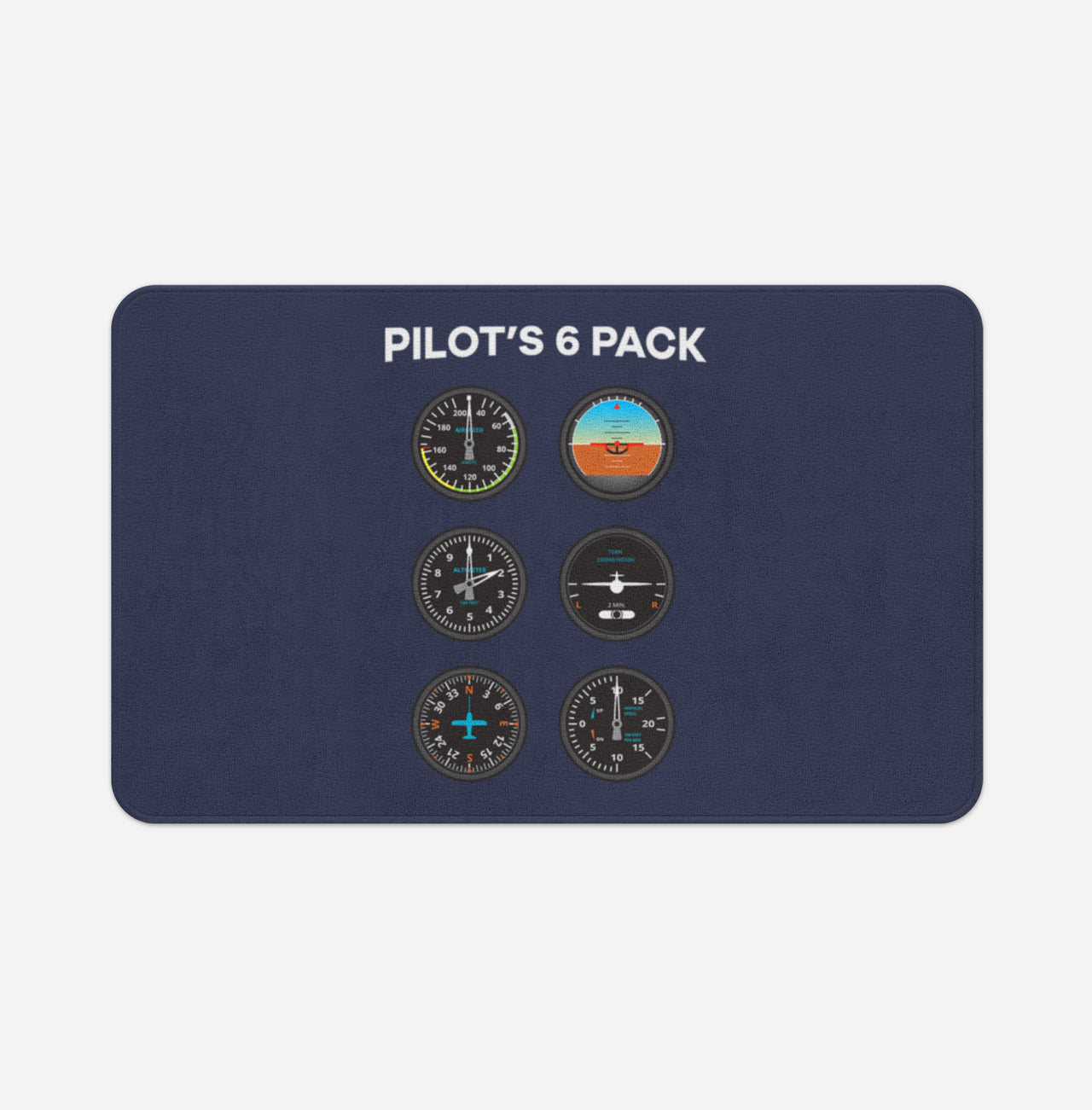 Pilot's 6 Pack Designed Bath Mats