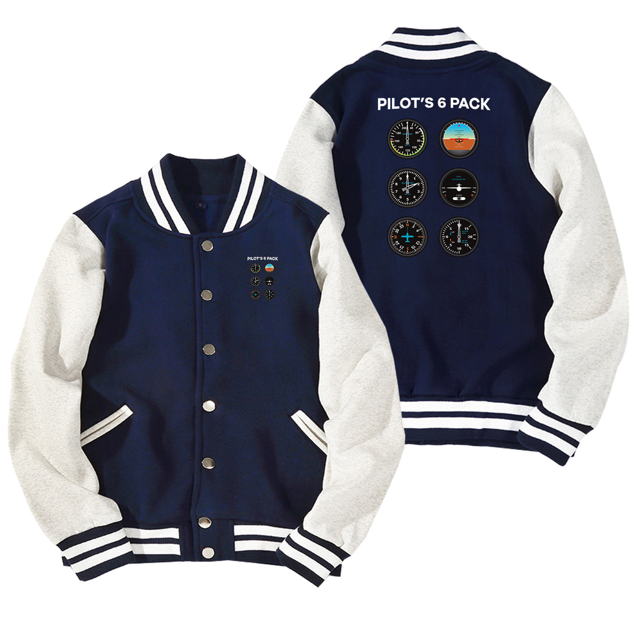 Pilot's 6 Pack Designed Baseball Style Jackets