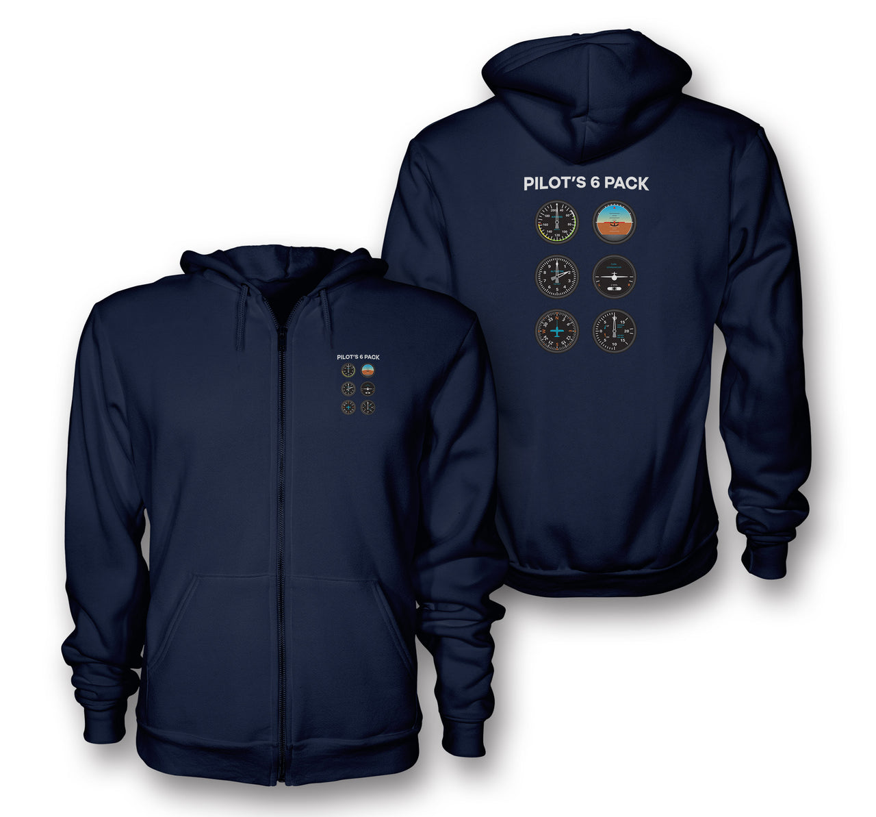 Pilot's 6 Pack Designed Zipped Hoodies