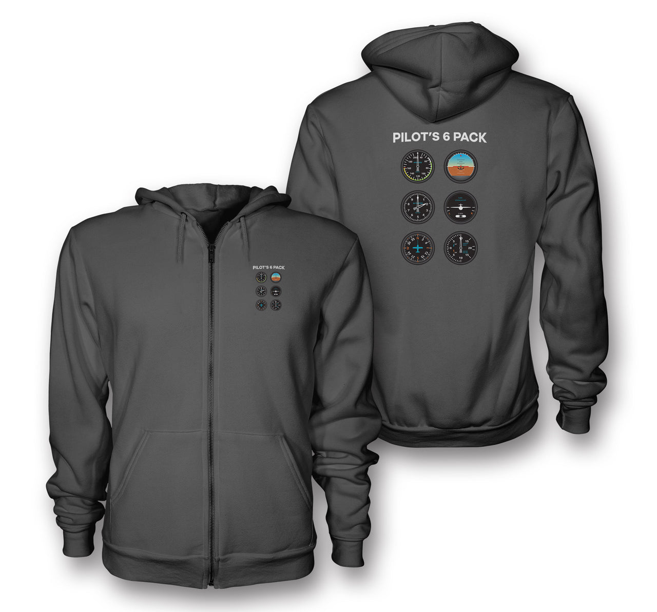 Pilot's 6 Pack Designed Zipped Hoodies