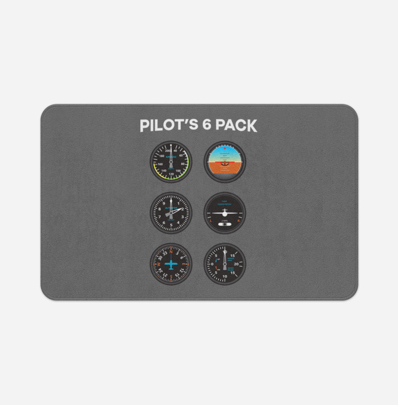 Pilot's 6 Pack Designed Bath Mats
