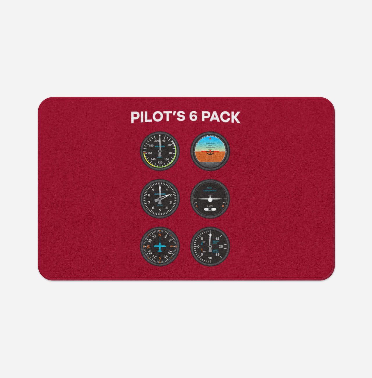 Pilot's 6 Pack Designed Bath Mats