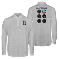 Thumbnail for Pilot's 6 Pack Designed Long Sleeve Polo T-Shirts (Double-Side)