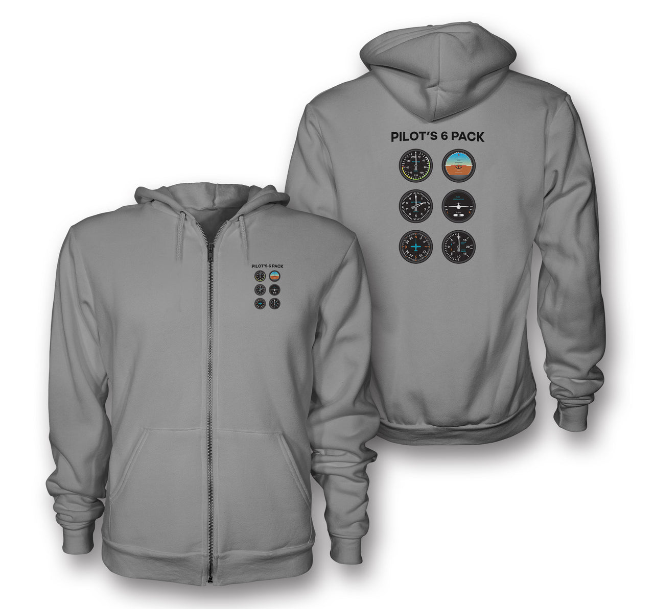 Pilot's 6 Pack Designed Zipped Hoodies