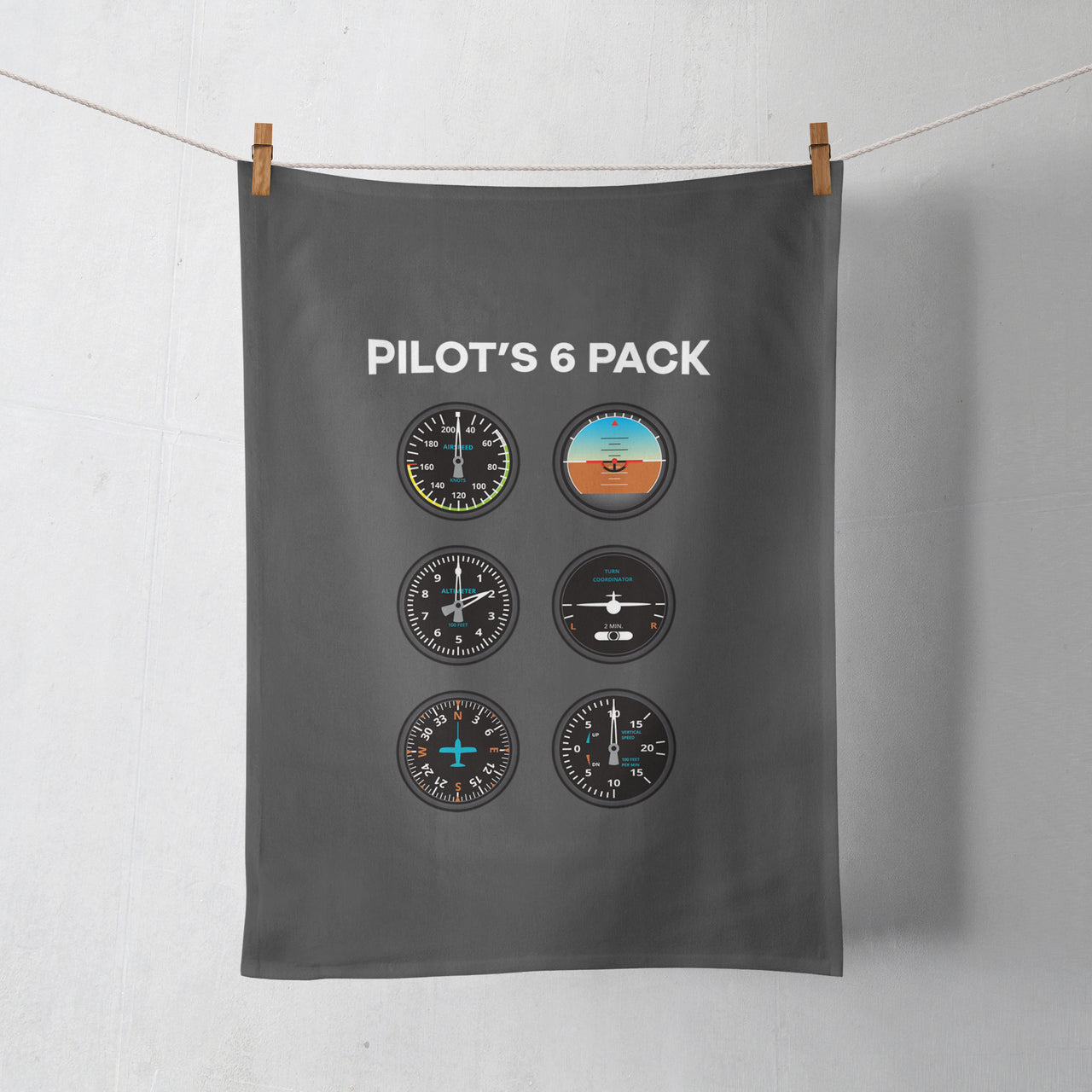 Pilot's 6 Pack Designed Towels