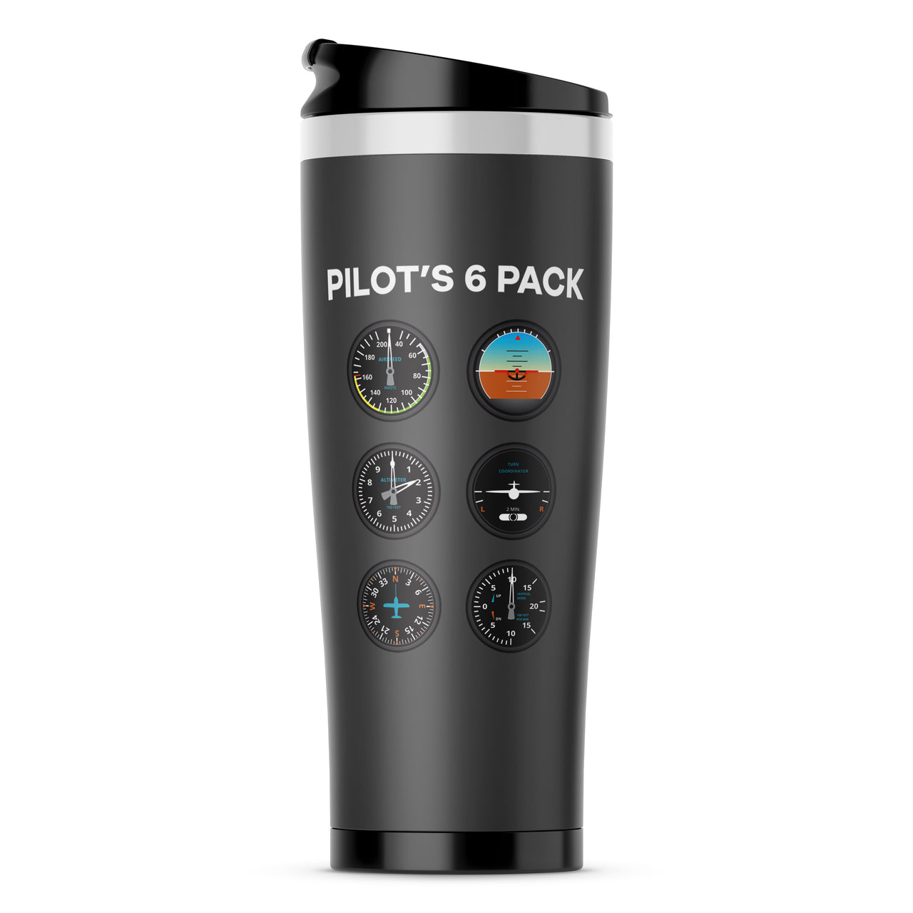 Pilot's 6 Pack Designed Travel Mugs