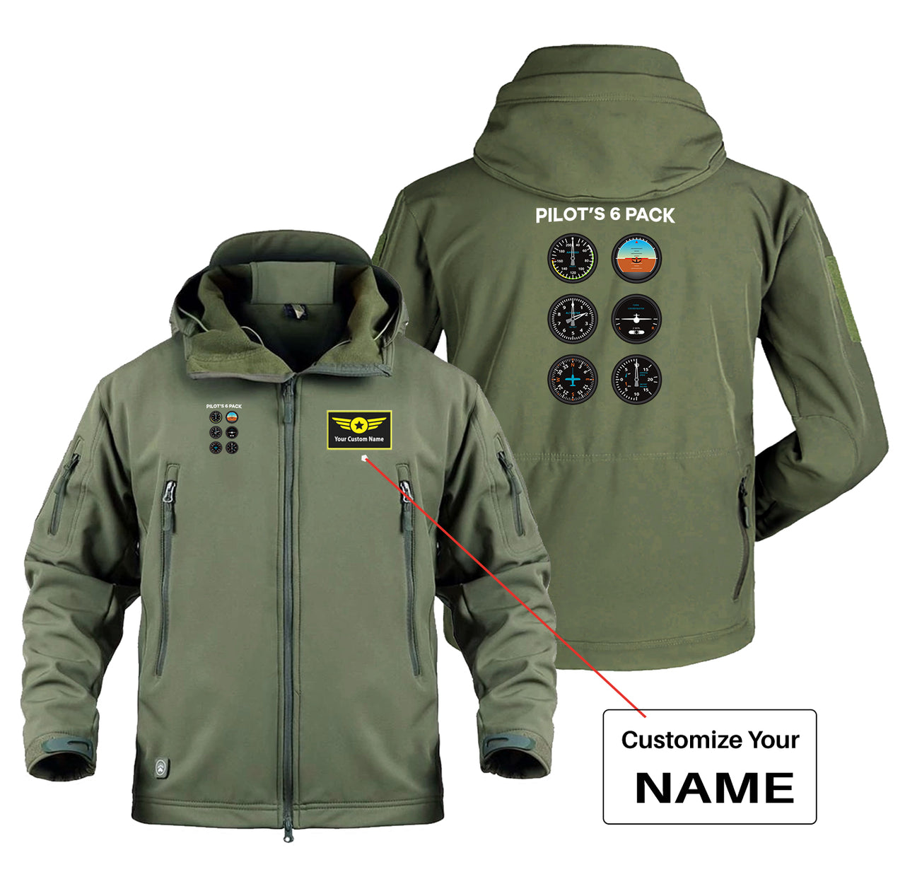 Pilot's 6 Pack Designed Military Jackets (Customizable)