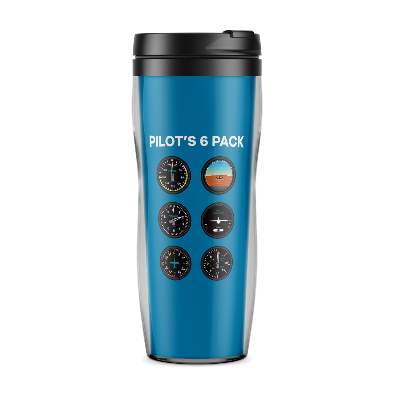 Pilot's 6 Pack Designed Travel Mugs
