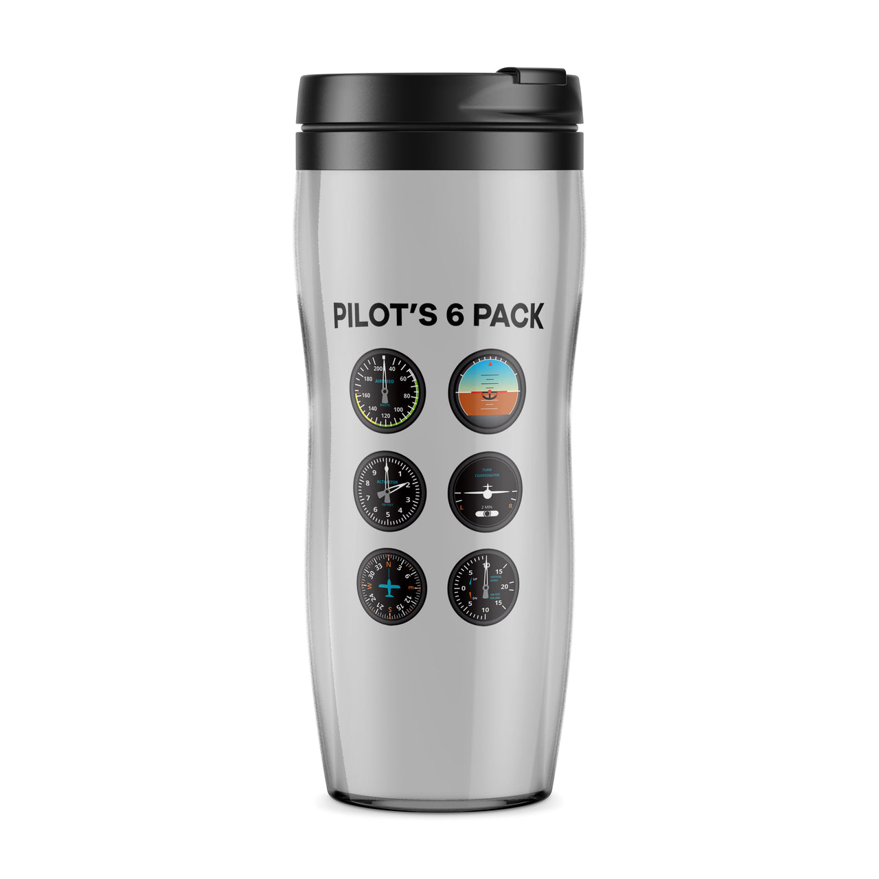 Pilot's 6 Pack Designed Travel Mugs